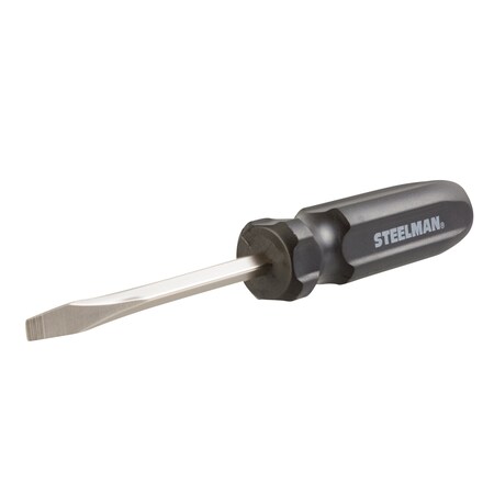 Steelman 1/4" x 4" Slotted Tip Screwdriver with Fluted Handle 31042